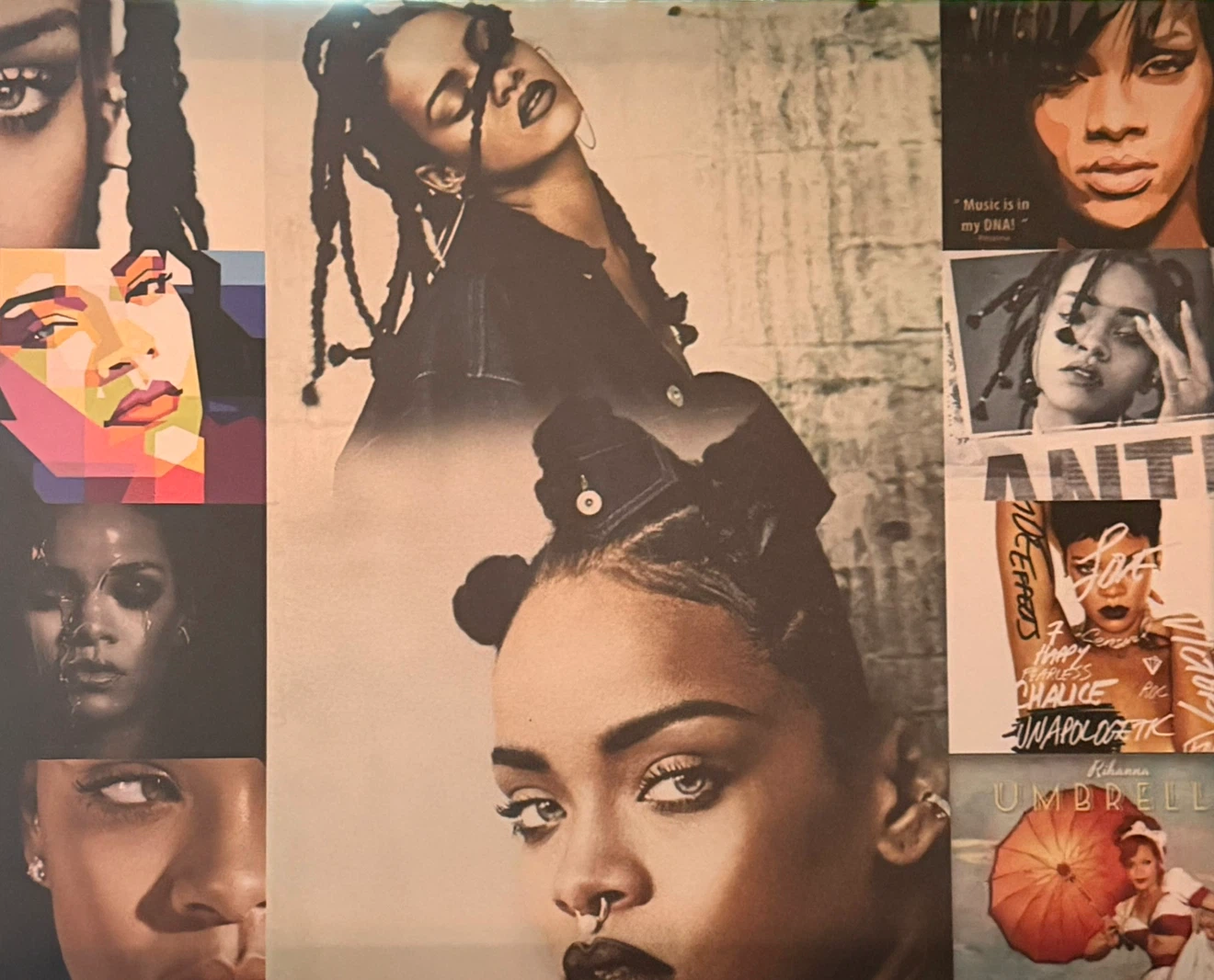 Rihanna Collage Photo Canvas 18x24 Print Gallery Wrap