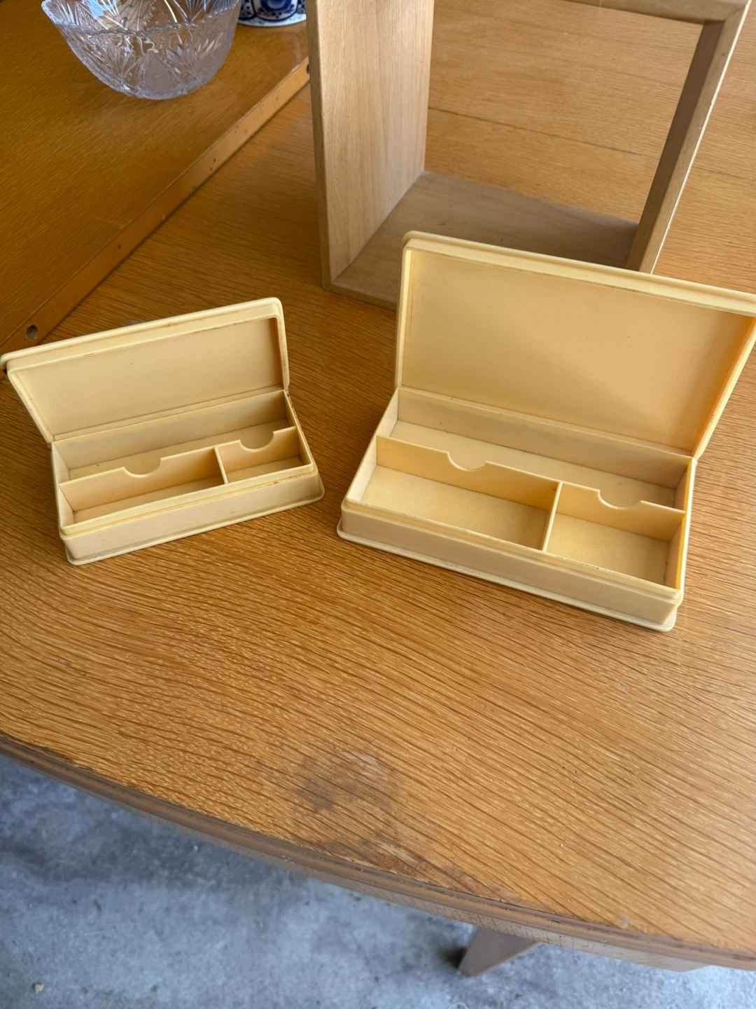 French Ivory Hinged Storage Boxes - Set of 2