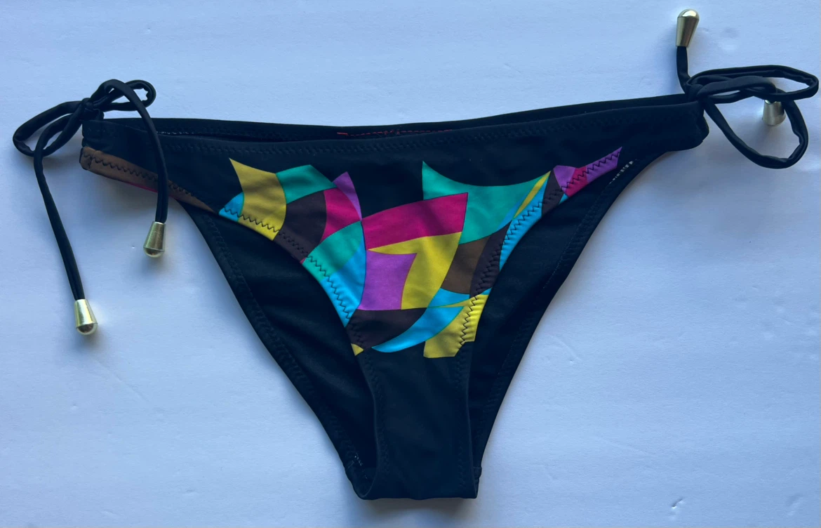 Black Bikini Bottoms with Geometric Print - photo 2