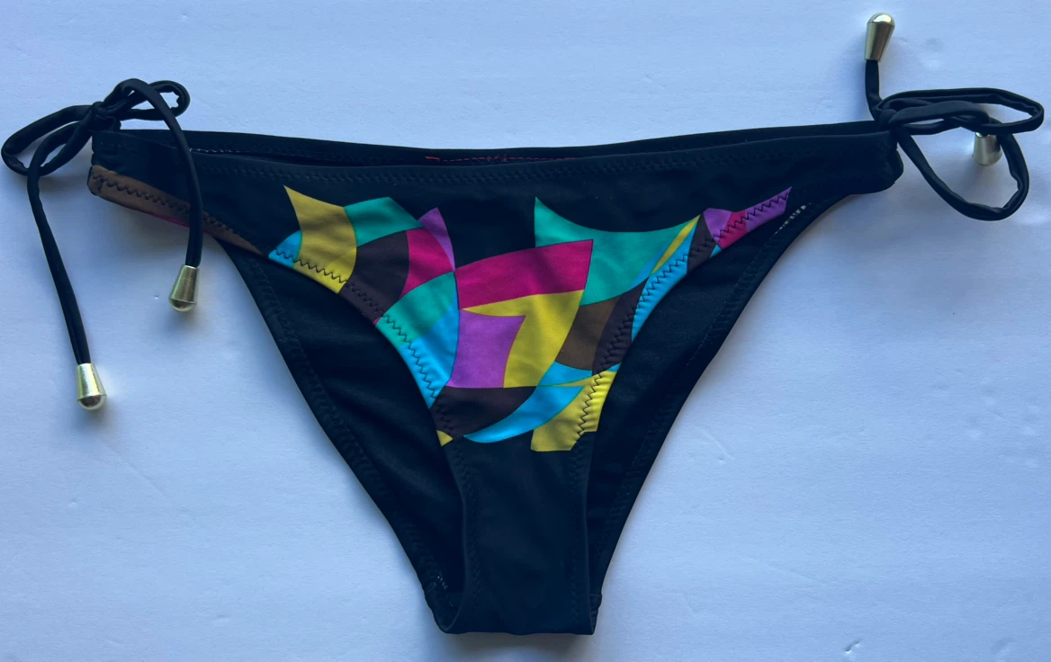 Black Bikini Bottoms with Geometric Print - photo 3