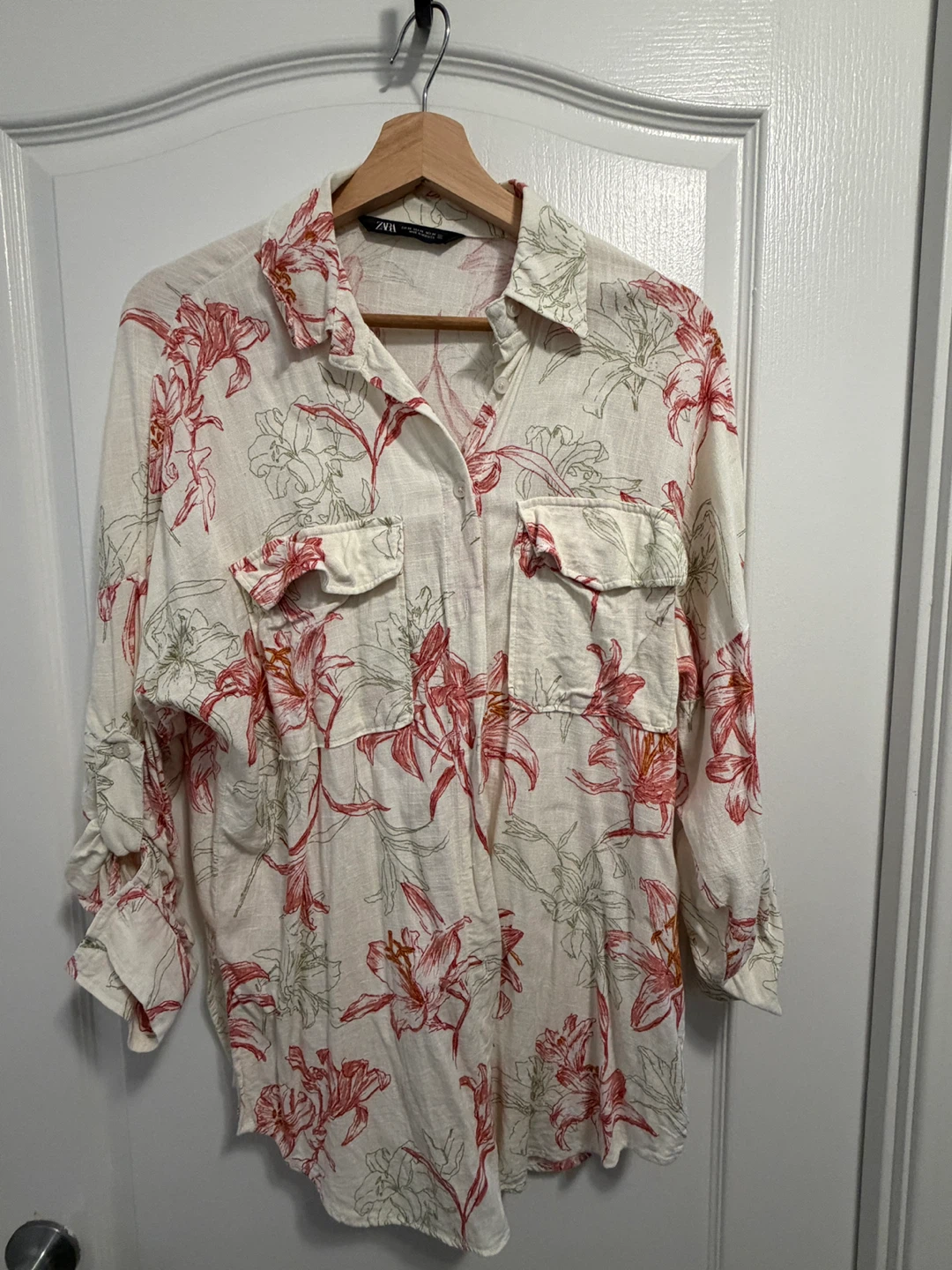 Zara Linen Floral Shirt