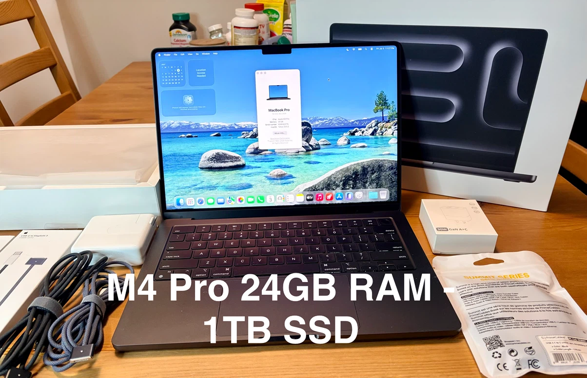 (AppleCare) MacBook Pro 14” M4 Pro 24GB / 1TB Black + Extras