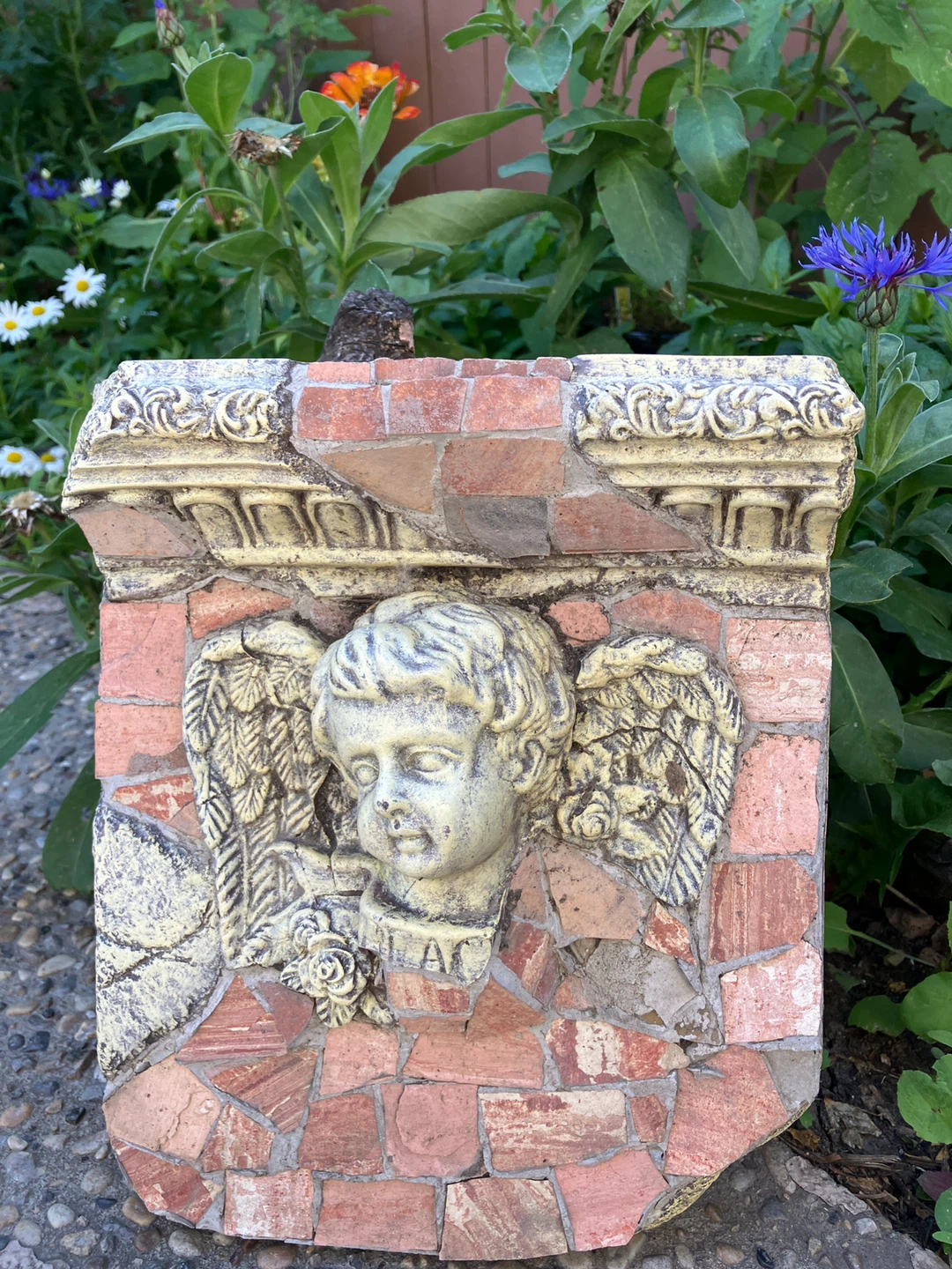 Cherub Mosaic Garden Decor
