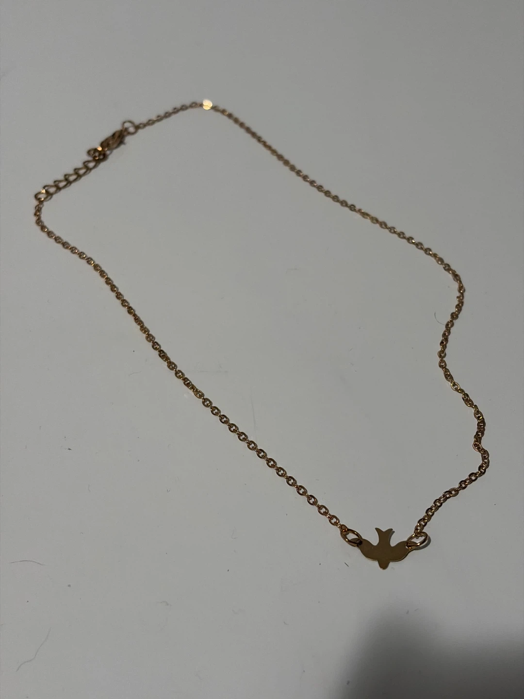 Gold Tone Necklace with Bird Charm