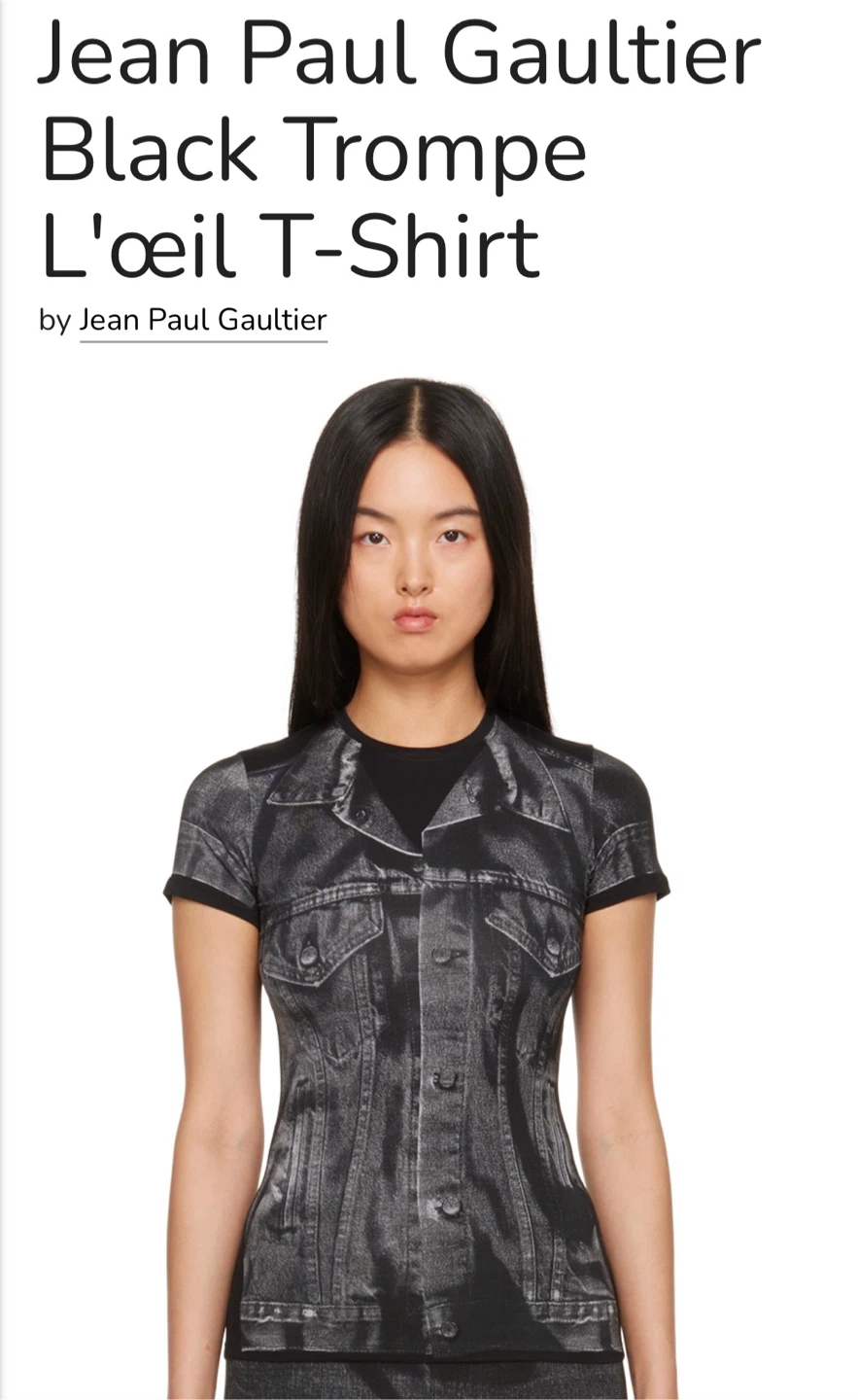 Jean Paul Gaultier Black Trompe L'oeil T-Shirt