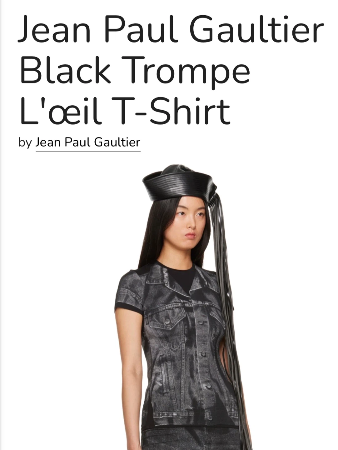 Jean Paul Gaultier Black Trompe L'oeil T-Shirt - photo 3