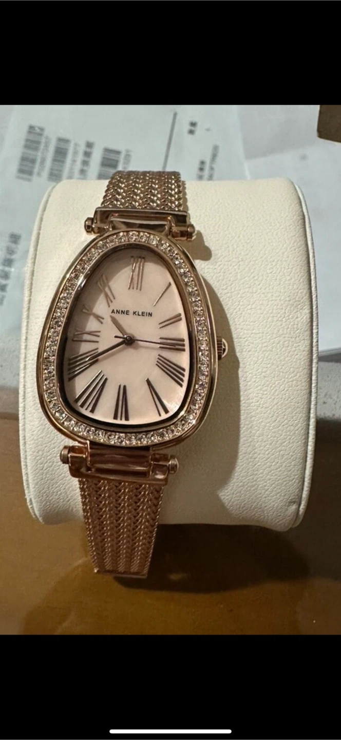 Anne Klein Rose Gold Crystal Accent Watch