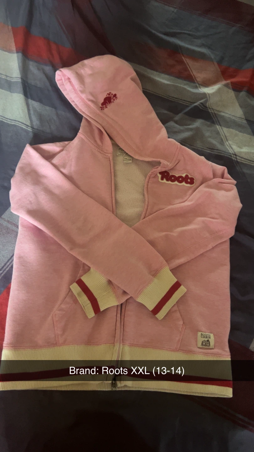Roots Pink Zip-Up Hoodie