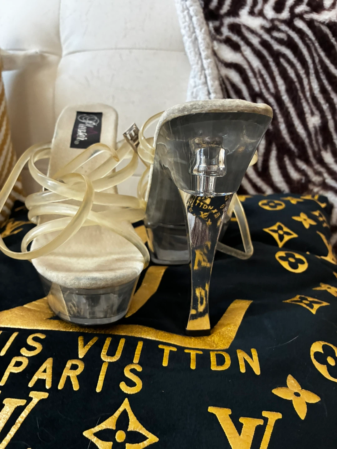 Pleaser Platform Heels - Clear Strappy Stilettos - photo 3