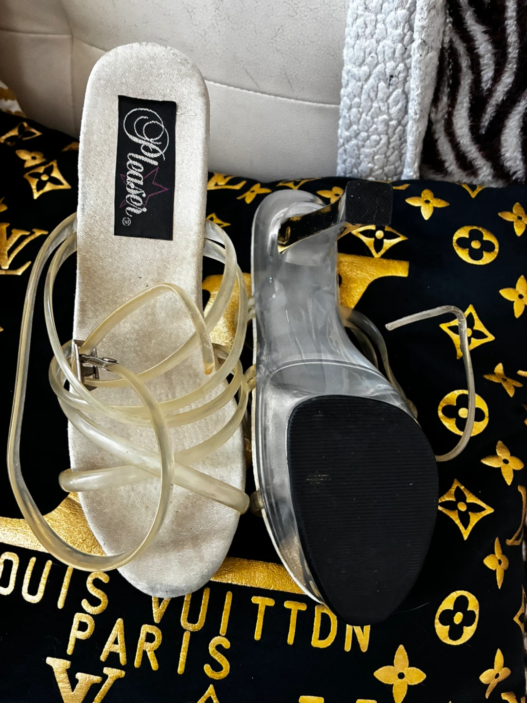 Pleaser Platform Heels - Clear Strappy Stilettos - photo 4
