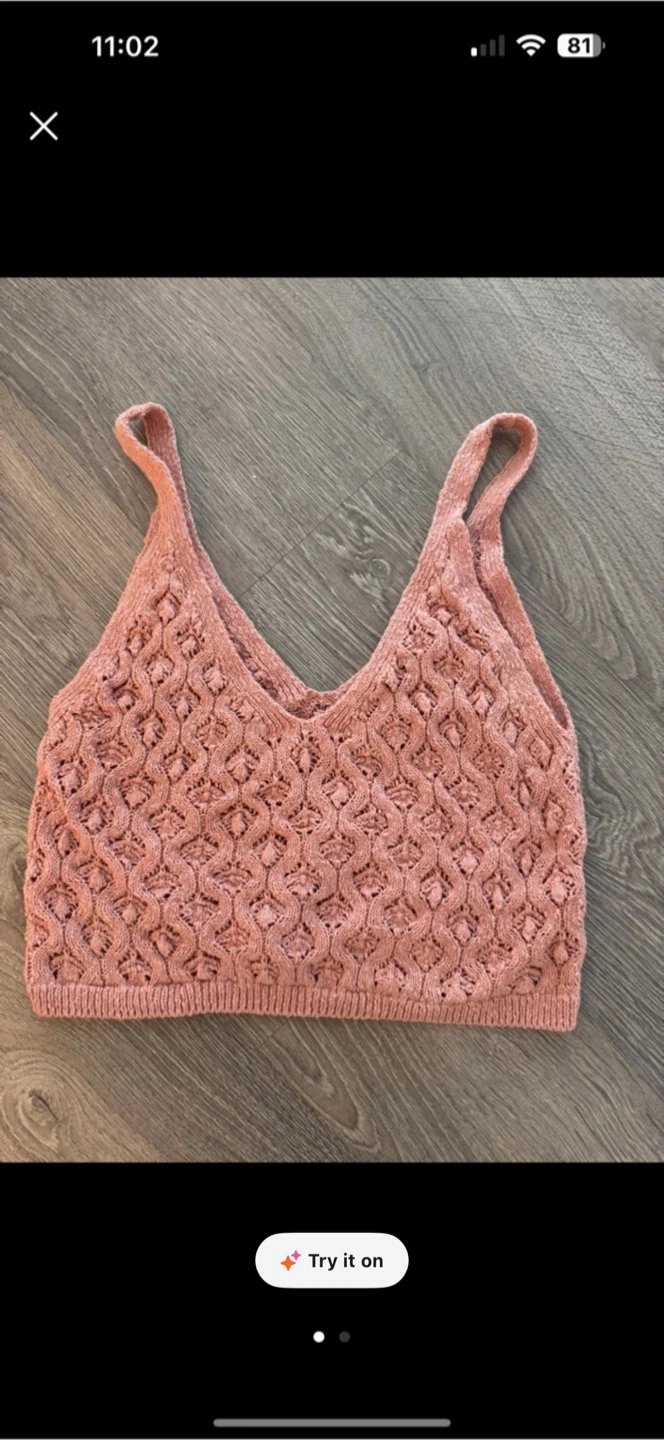 ZARA Knit Tank Top - Rose Pink -large