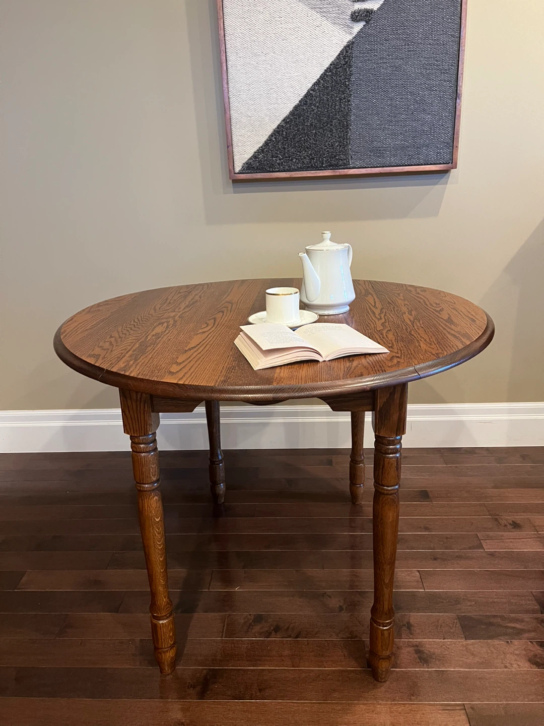 Vintage Solid Oak Drop-Leaf Table