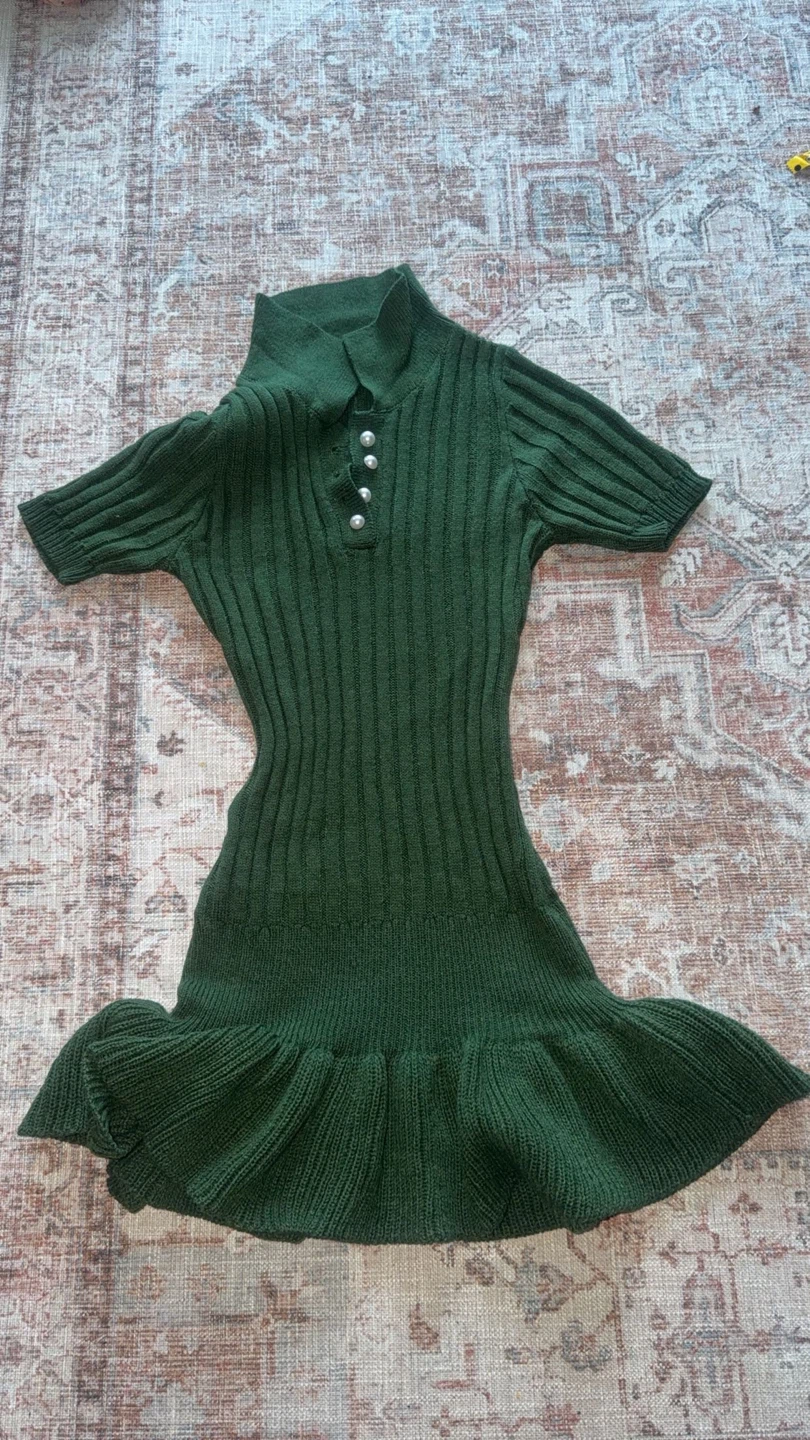 Sheer printed dress with ruffle trim - photo 2