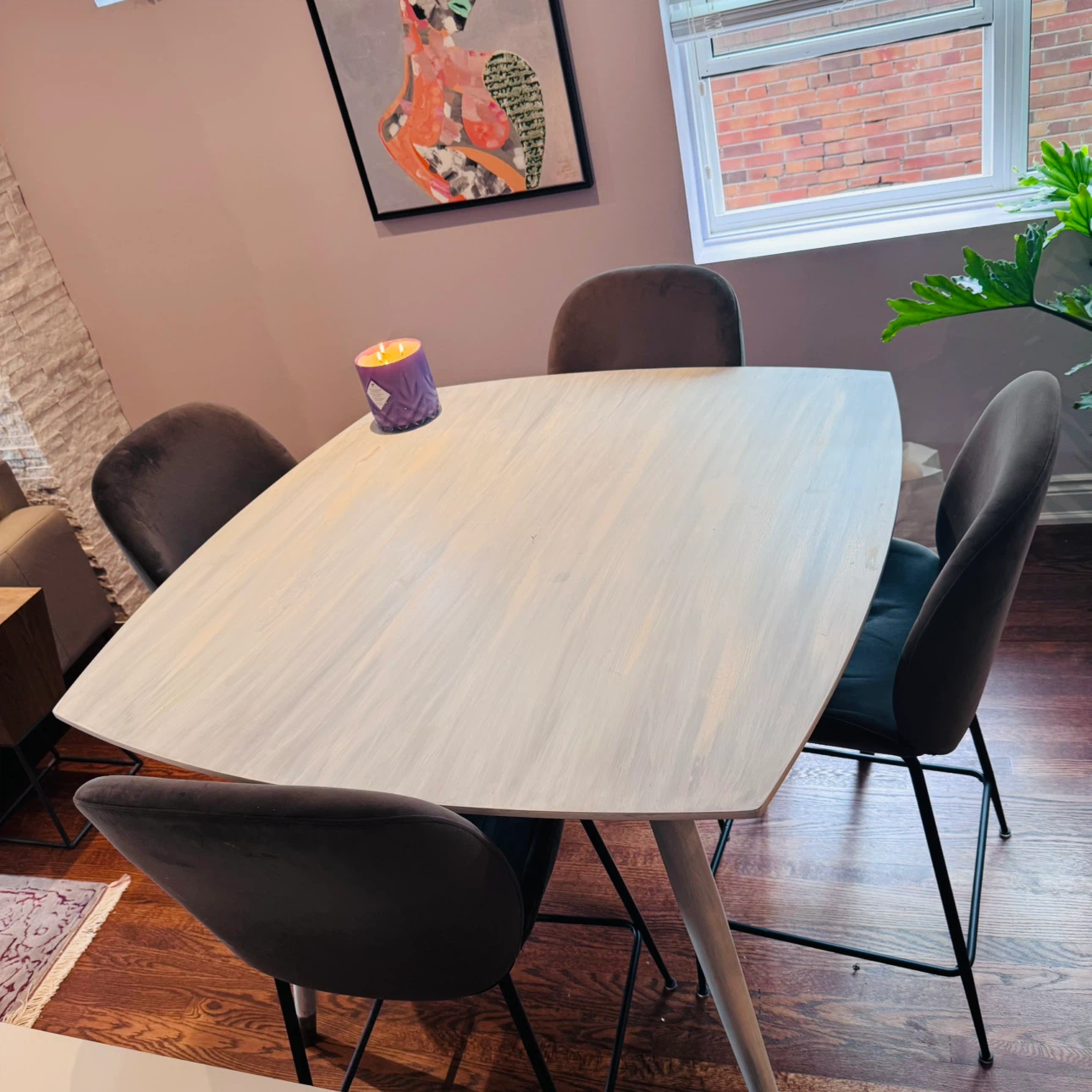 Bar Table and 4 Chairs Set