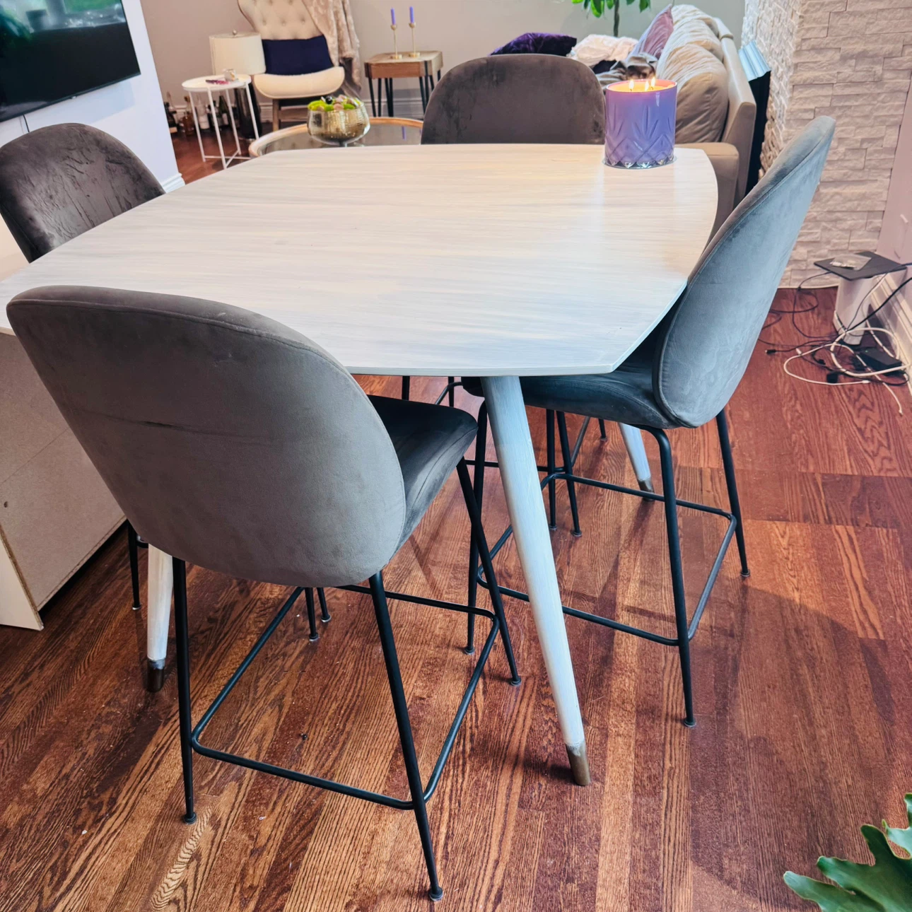 Bar Table and 4 Chairs Set - photo 2