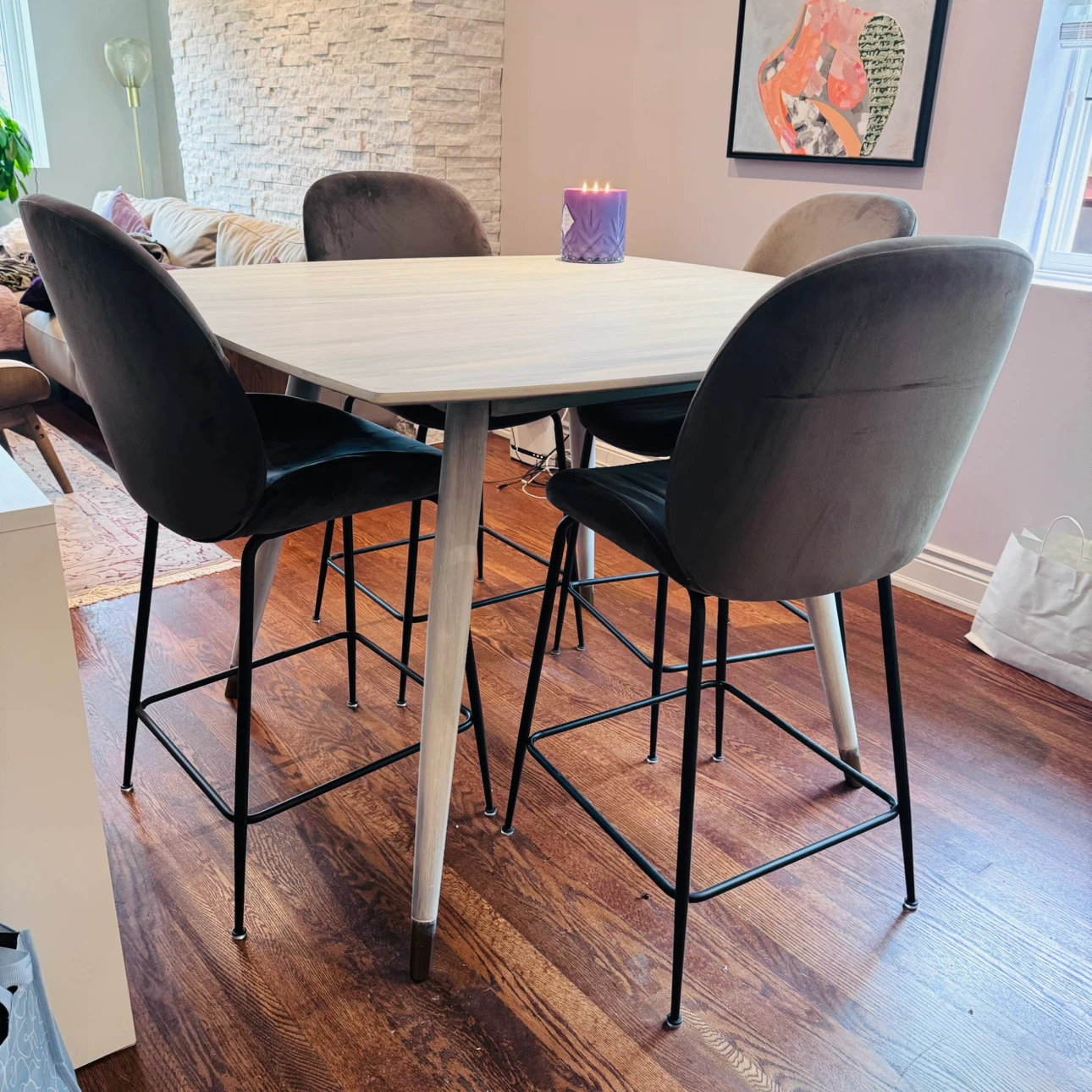 Bar Table and 4 Chairs Set - photo 3