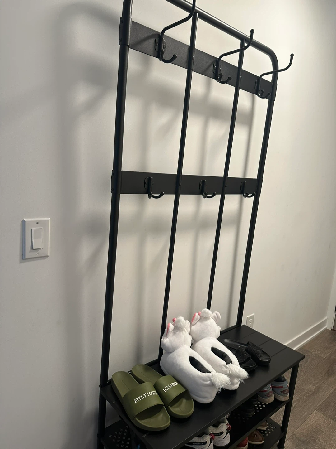 Black Hall Tree with Shoe Rack - photo 3