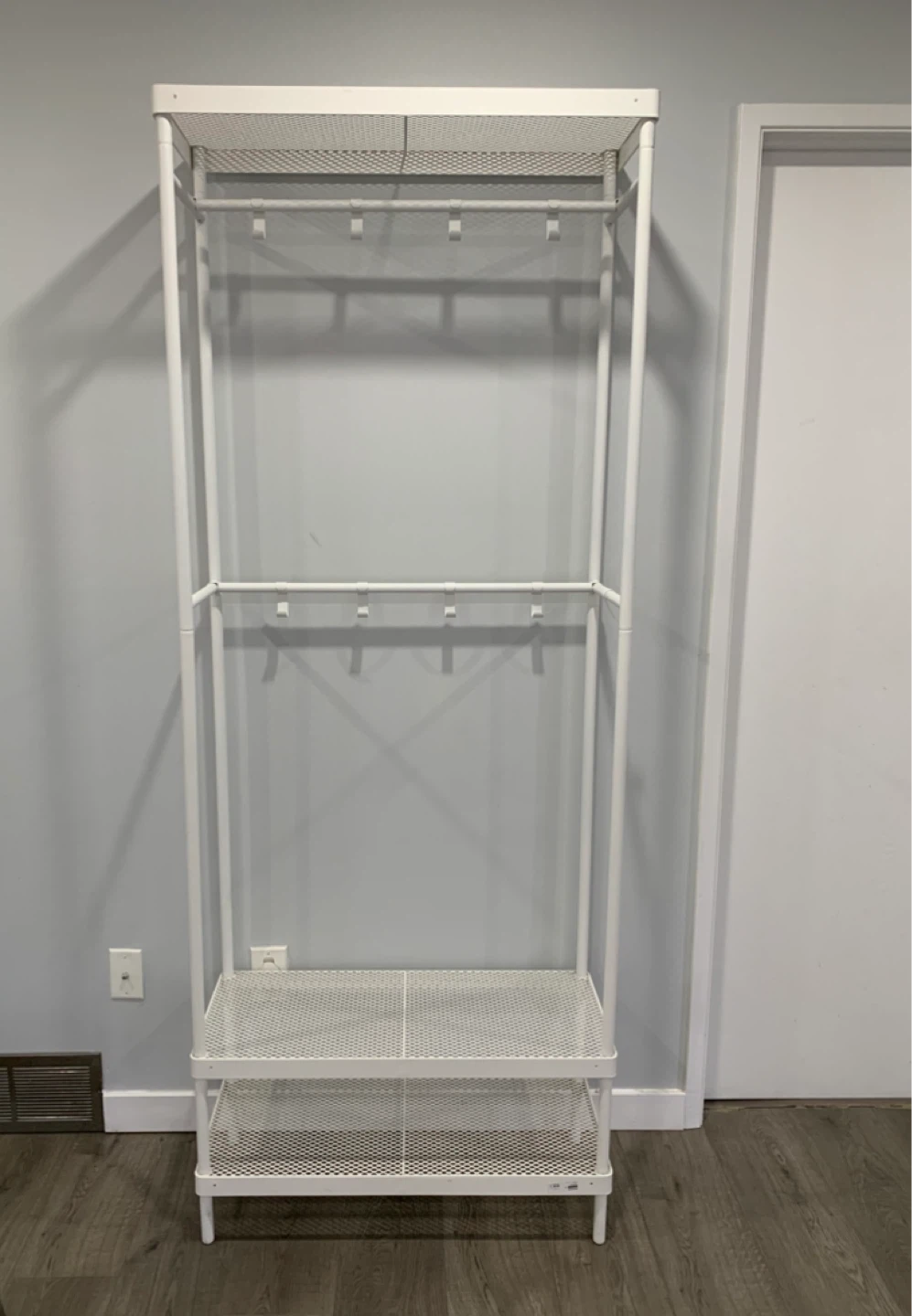 (Must go)IKEA White Garment Rack with Shelves - photo 2