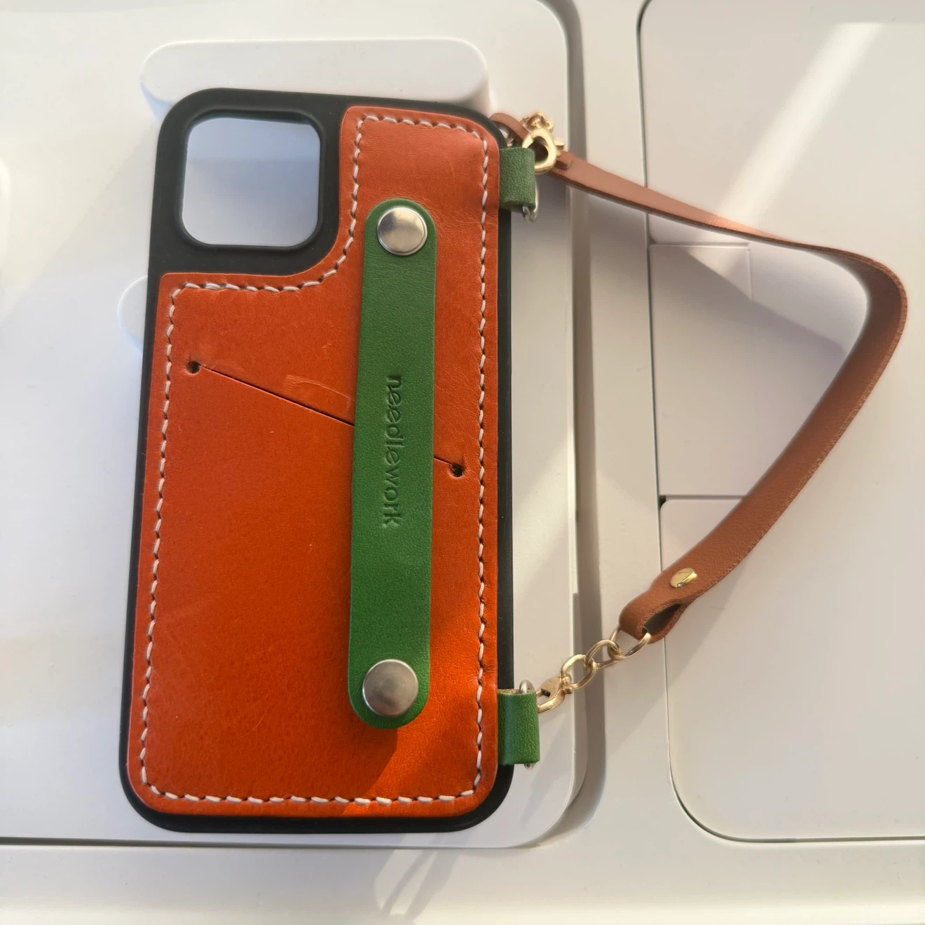 Leather iPhone 12 Case with Card Holder - photo 2