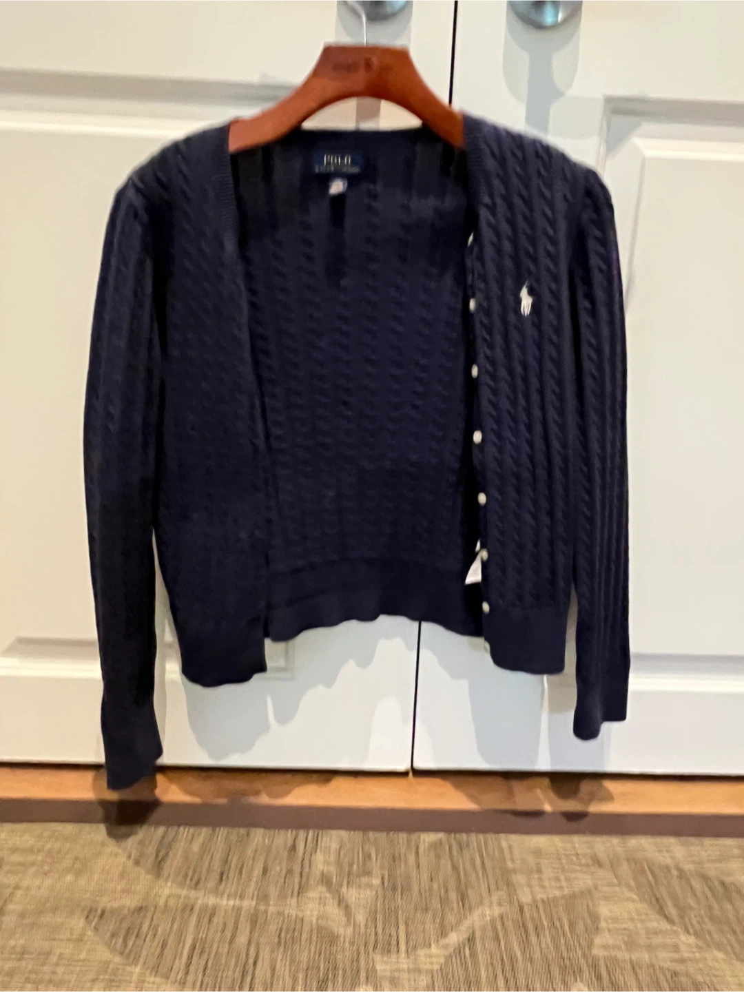 Navy Blue Polo Ralph Lauren Cable Knit Cardigan