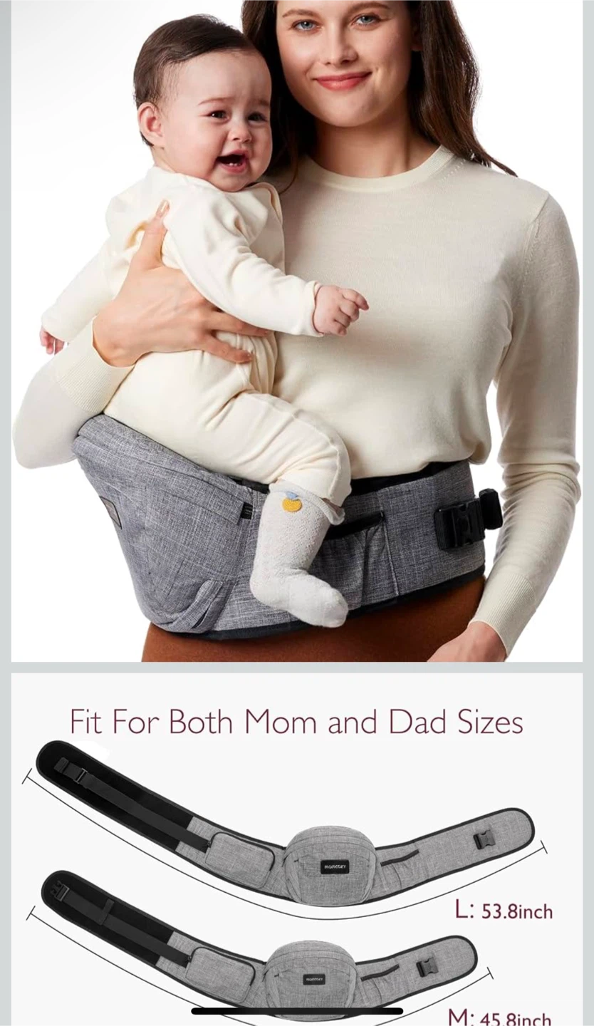 Momcozy Baby Carrier Hip Seat Grey