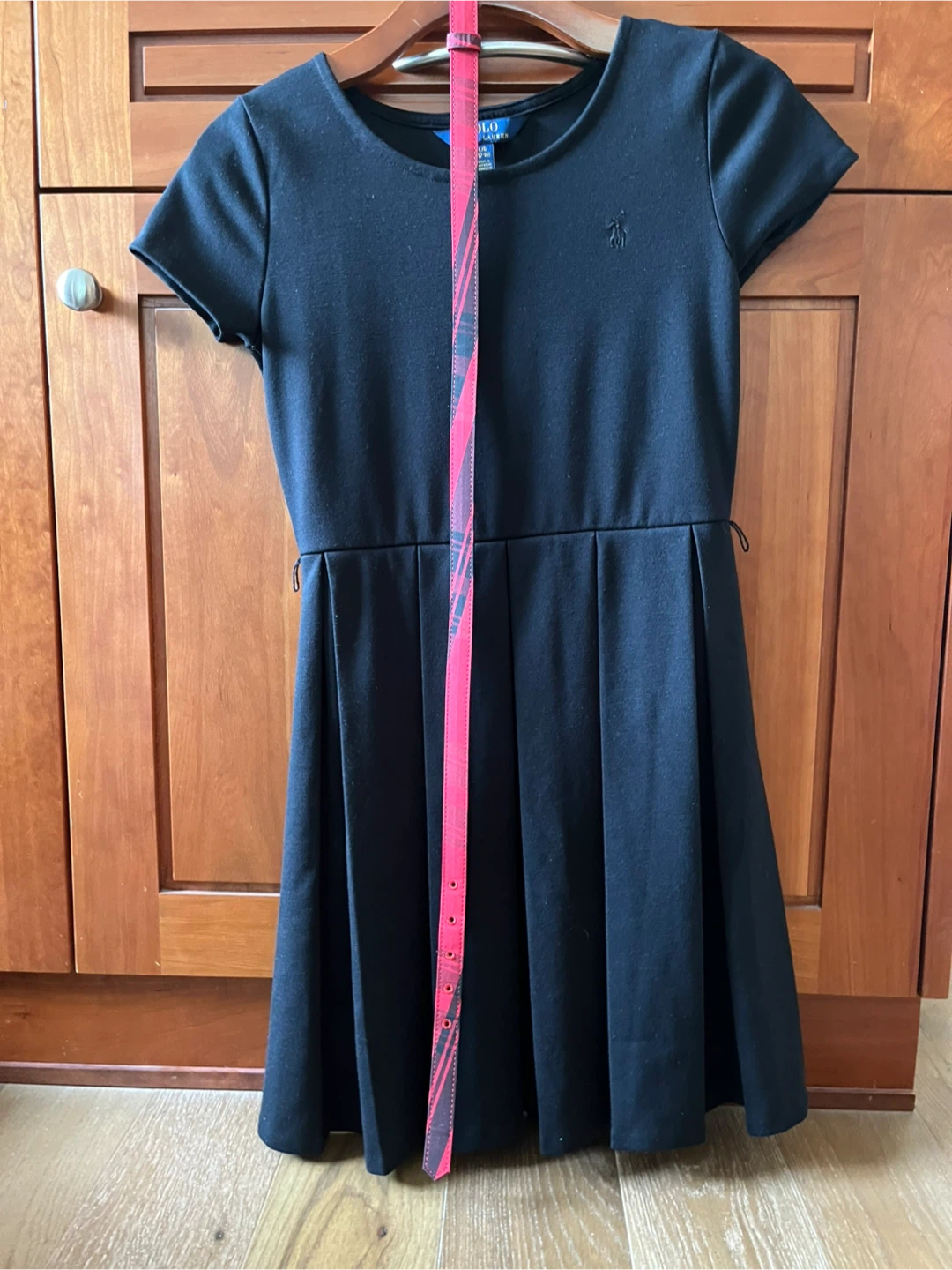Polo Ralph Lauren Black Dress with Plaid Belt