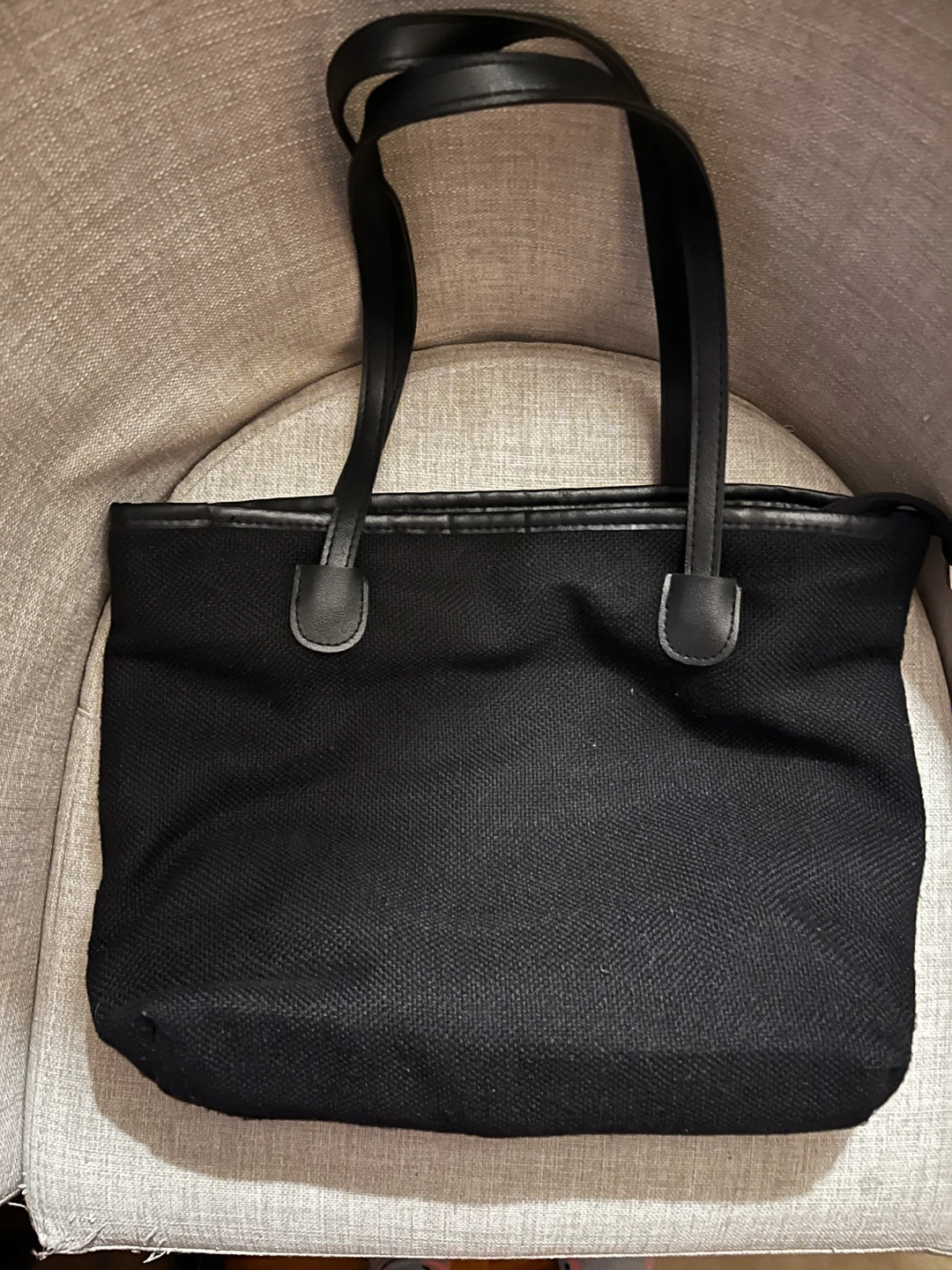 Black Fabric Tote Bag 14”
