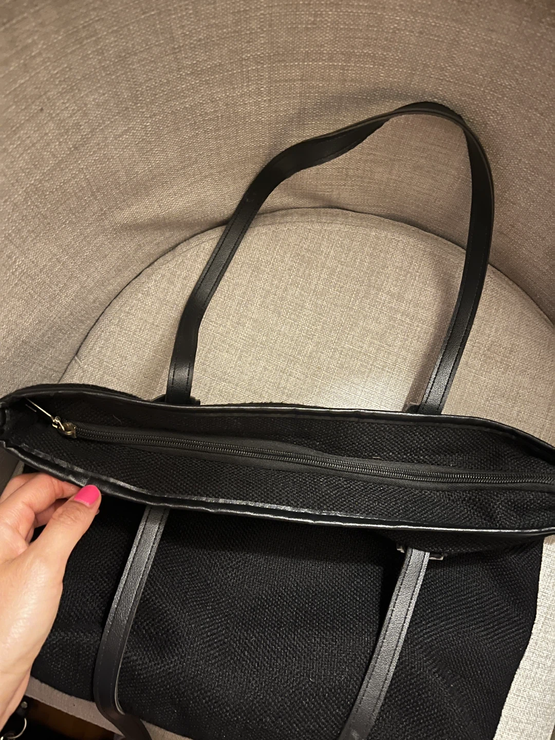 Black Fabric Tote Bag 14” - photo 2
