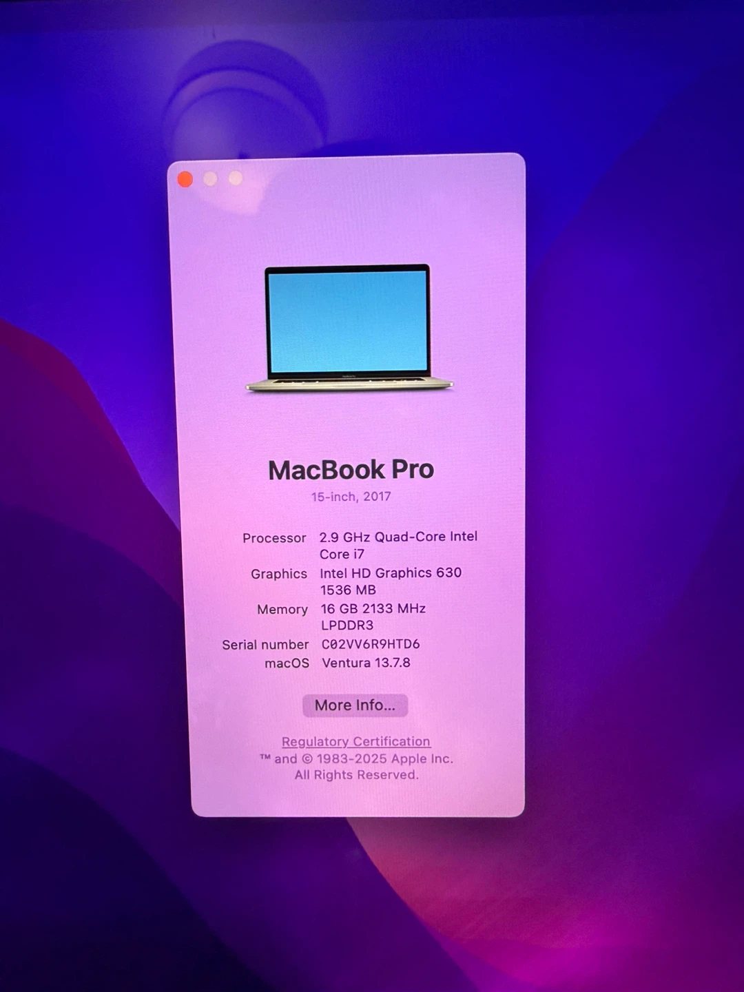 MacBook Pro 15 inch 2017 16GB RAM 512GB SSD good Battery - photo 2