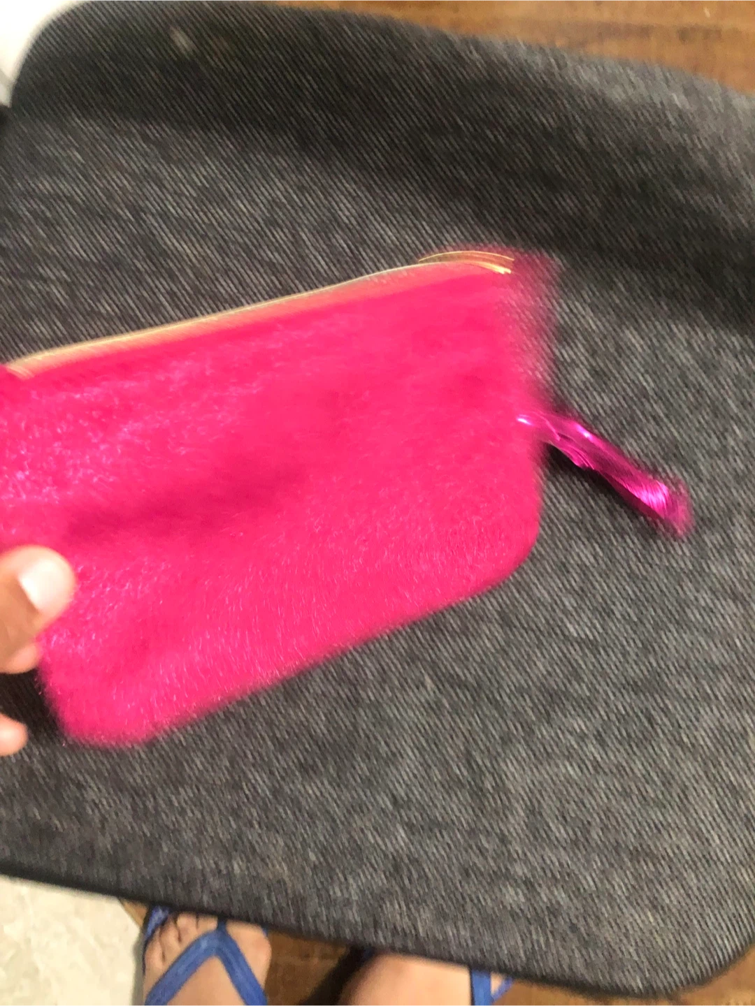 Ipsy Pink Faux Fur Wristlet Pouch - photo 2