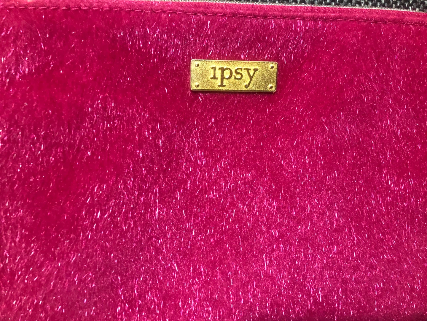 Ipsy Pink Faux Fur Wristlet Pouch