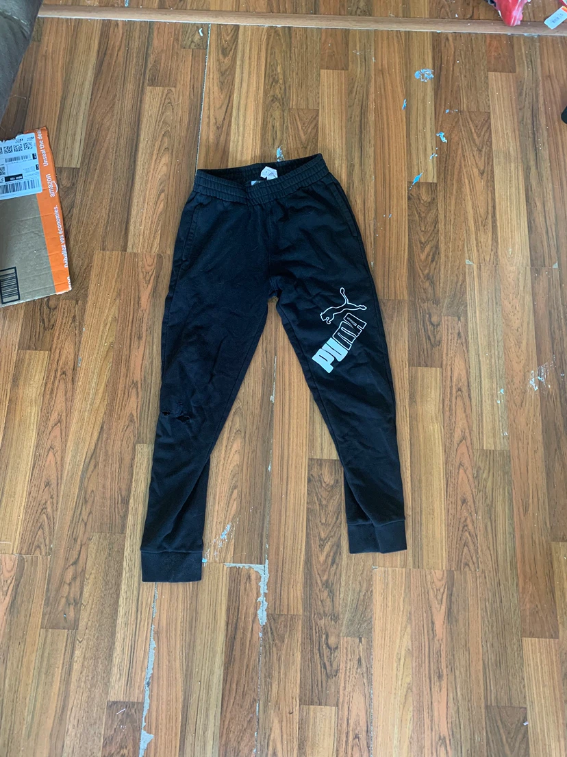 Puma Black Joggers with White Logo