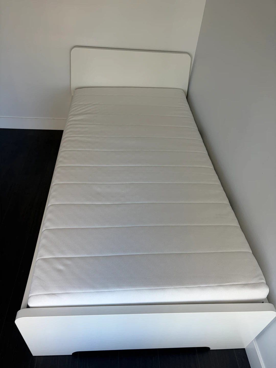 Ikea White Bed Frame with Mattress - photo 2