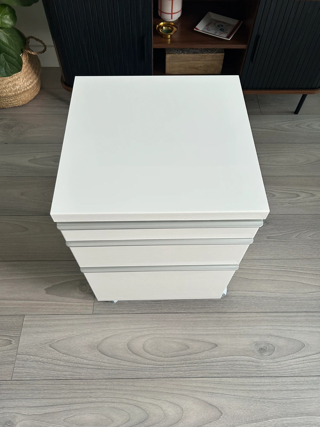 White 3-Drawer Rolling Storage Cabinet