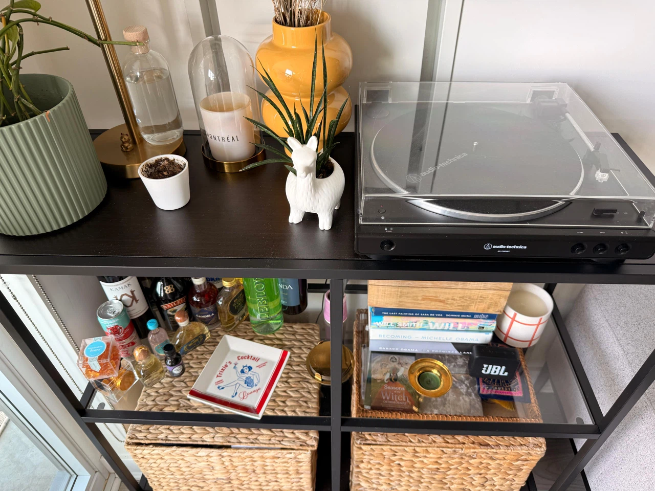 IKEA VITTSJÖ Shelf Unit - Black-Brown/Glass - photo 2