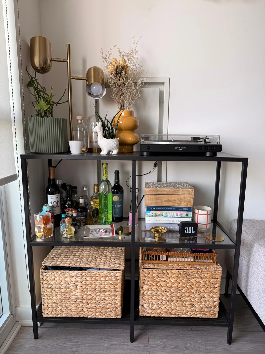 IKEA VITTSJÖ Shelf Unit - Black-Brown/Glass - photo 3