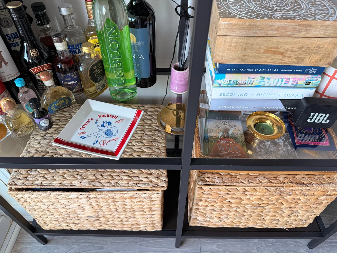 IKEA VITTSJÖ Shelf Unit - Black-Brown/Glass - photo 4