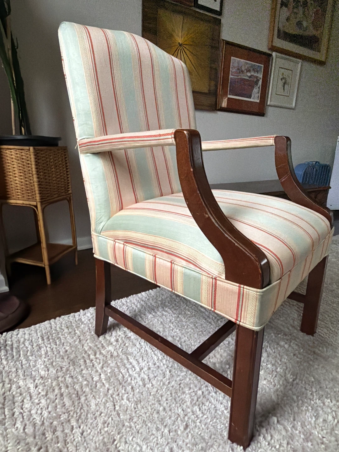 Striped Accent Chair pink, cream, baby blue - photo 2
