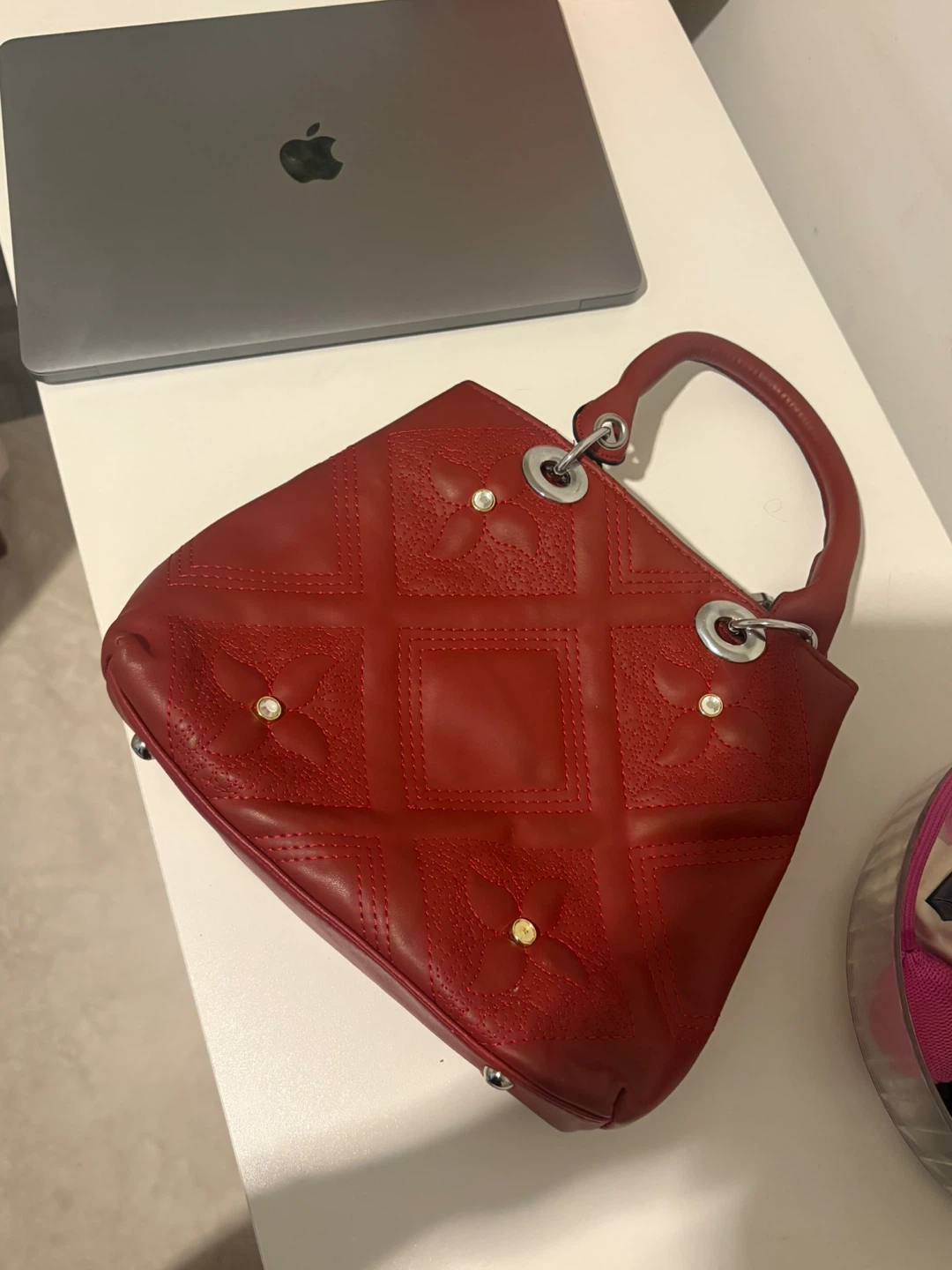 Red Quilted Handbag