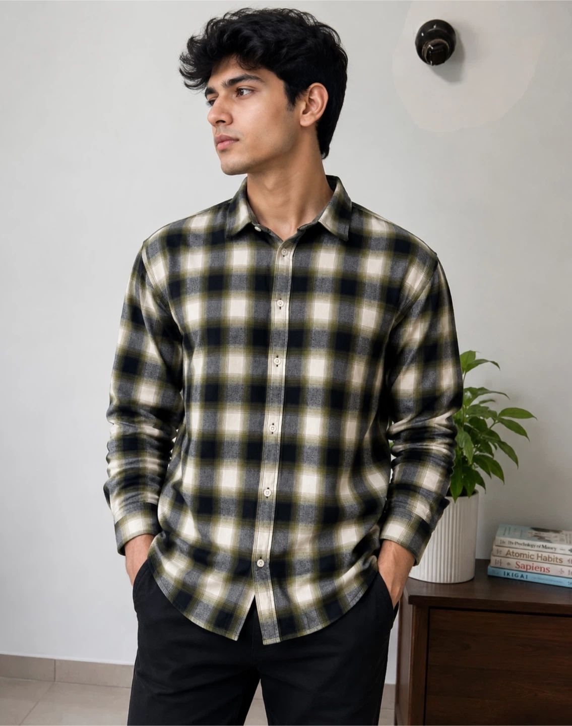 H&M Plaid Flannel Shirt Size L