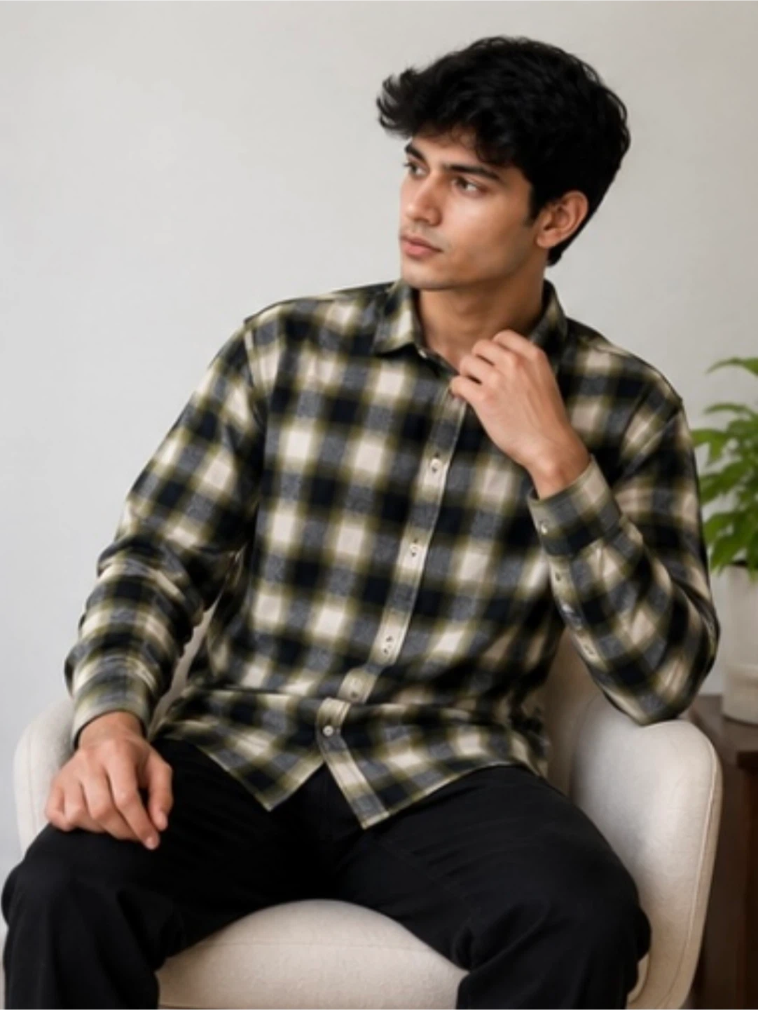 H&M Plaid Flannel Shirt Size L - photo 3