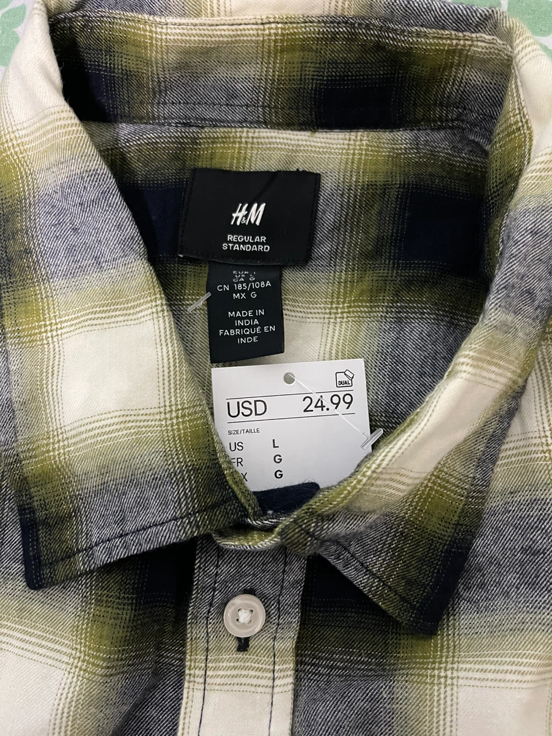H&M Plaid Flannel Shirt Size L - photo 4