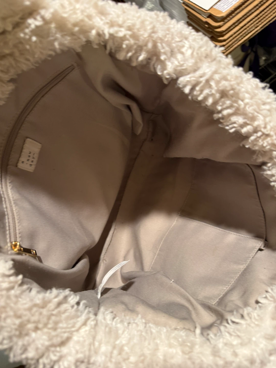 Cream Sherpa Tote Bag - photo 3