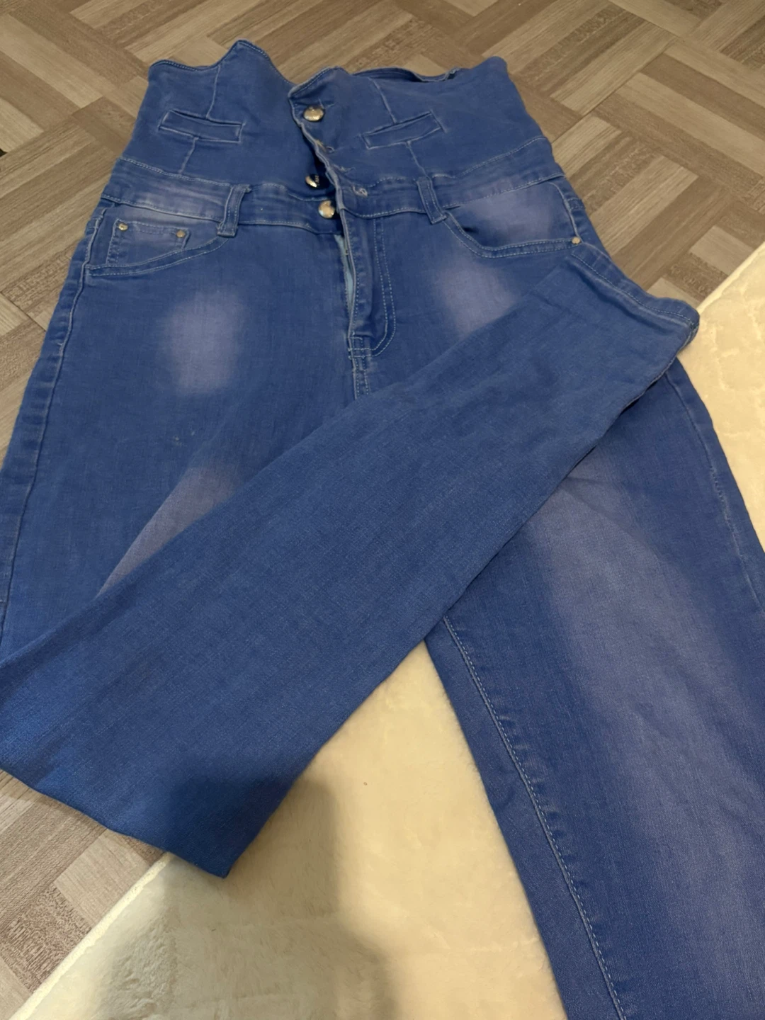Women's Blue High-Waisted Denim Jeans - photo 2