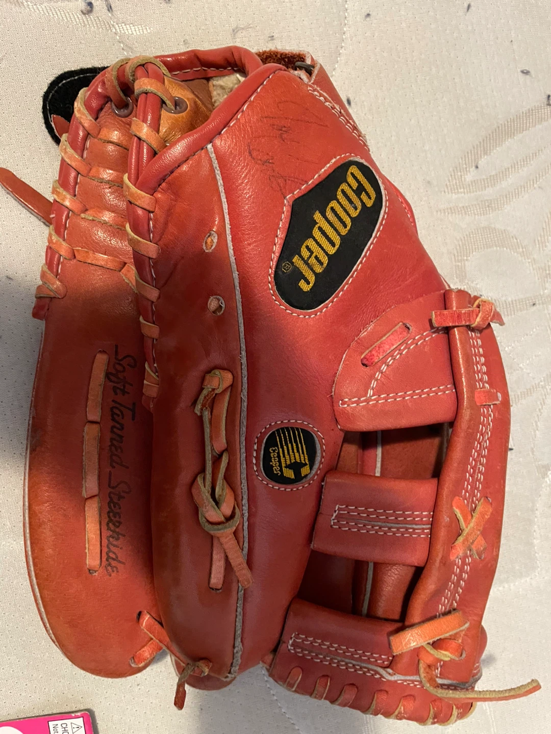 Cooper Baseball Glove Autographed by Joe Carter