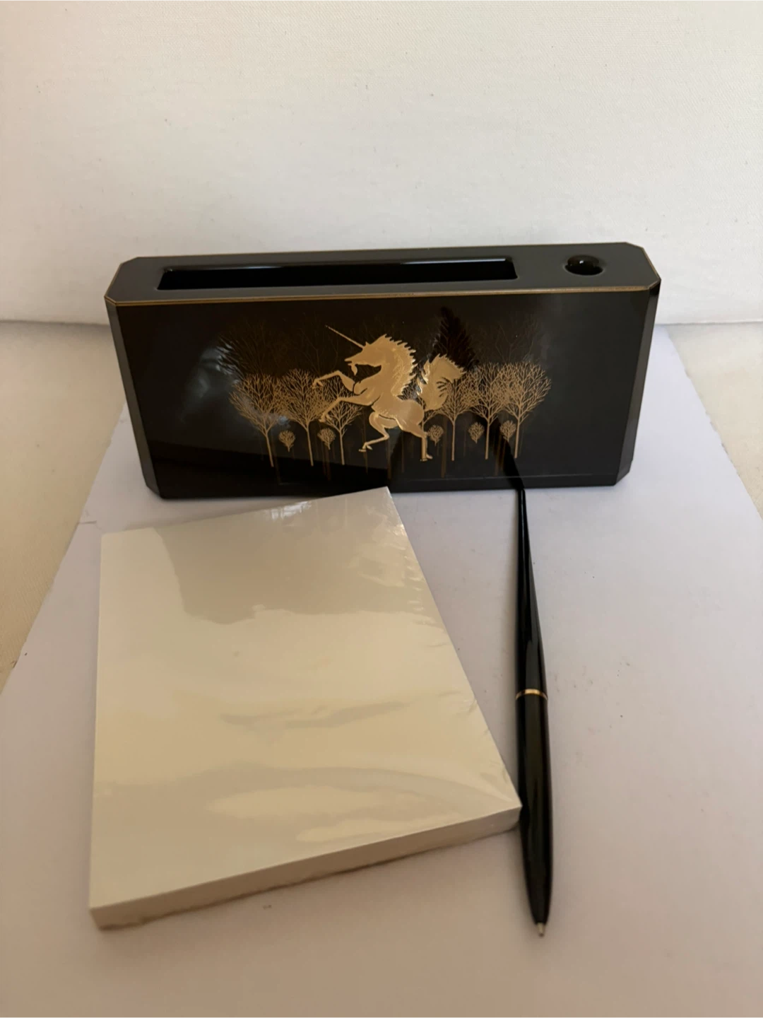 Vintage Japanese Lacquerware Pen Holder and Note - photo 3