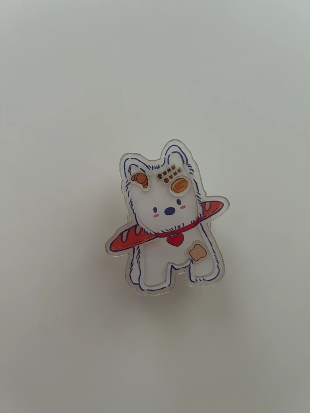 Cute Dog with Bread Phone Grip NEW