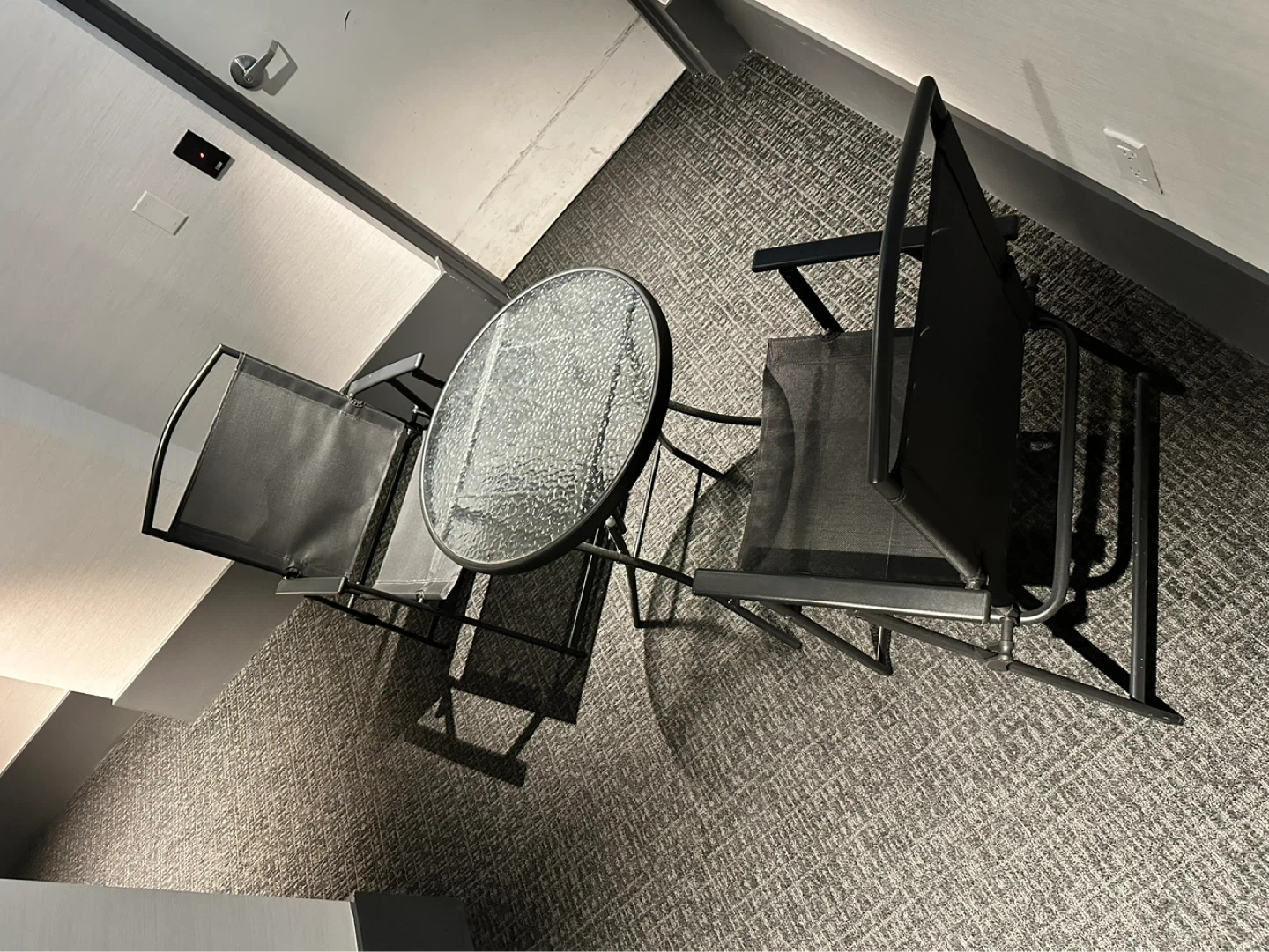 Black Metal Patio Set with Glass Table