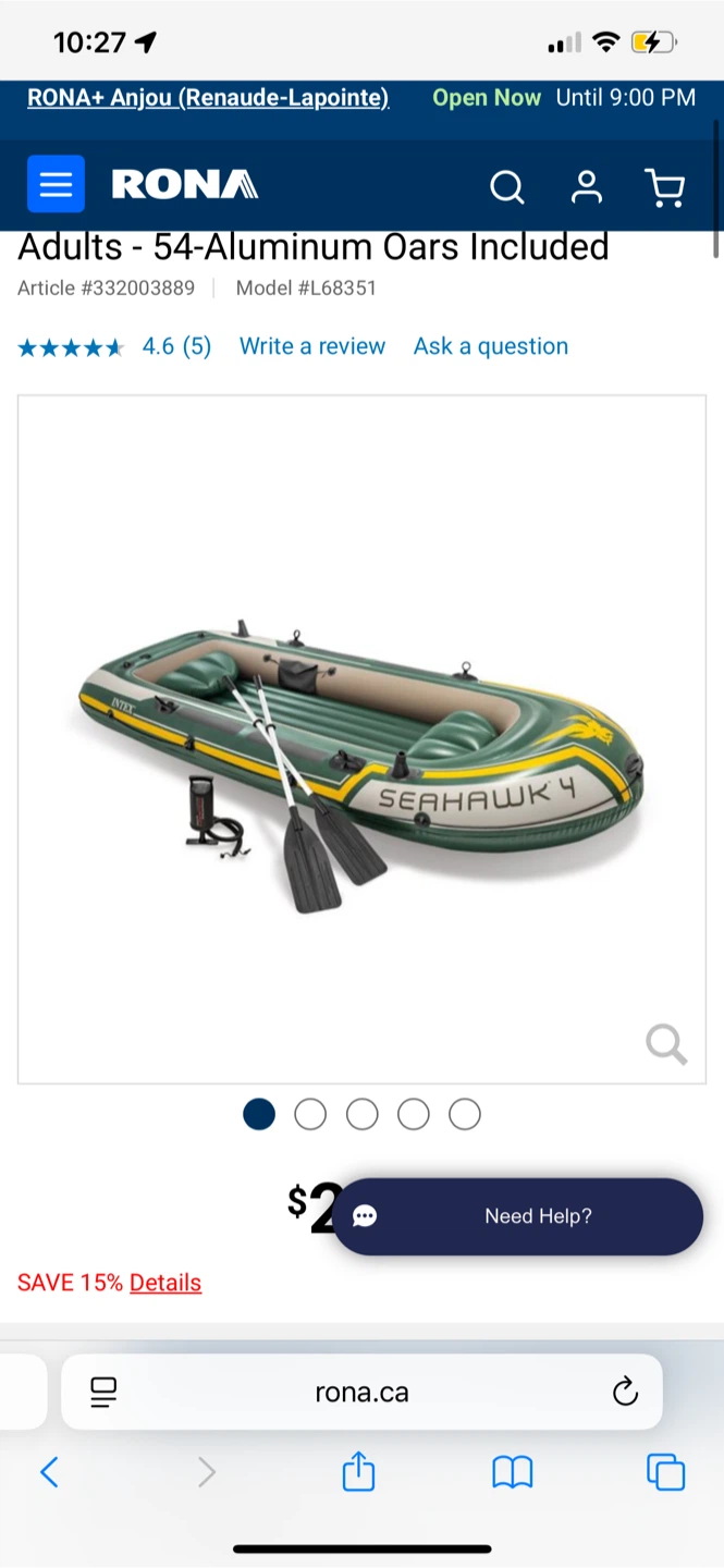 Intex Seahawk 4 Inflatable Boat Set