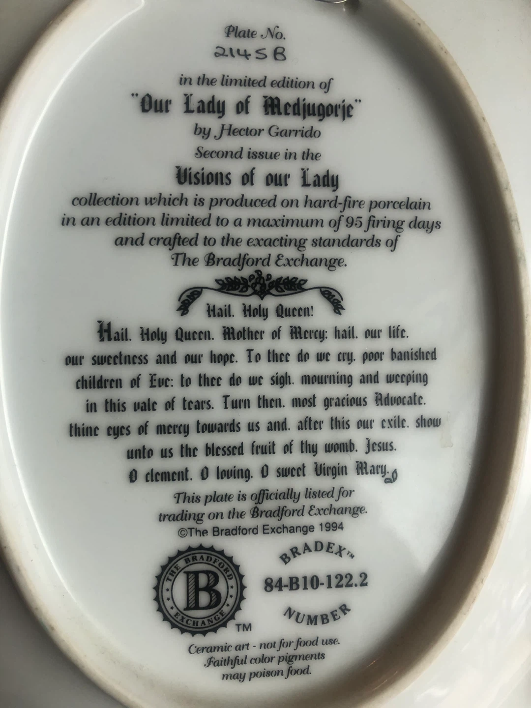The Bradford Exchange "Our Lady of Medjugorje" Collector Plate - photo 5